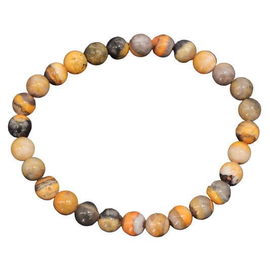 Bumble Bee Jasper Bracelet 4MM - Energy, Creativity & Confidence