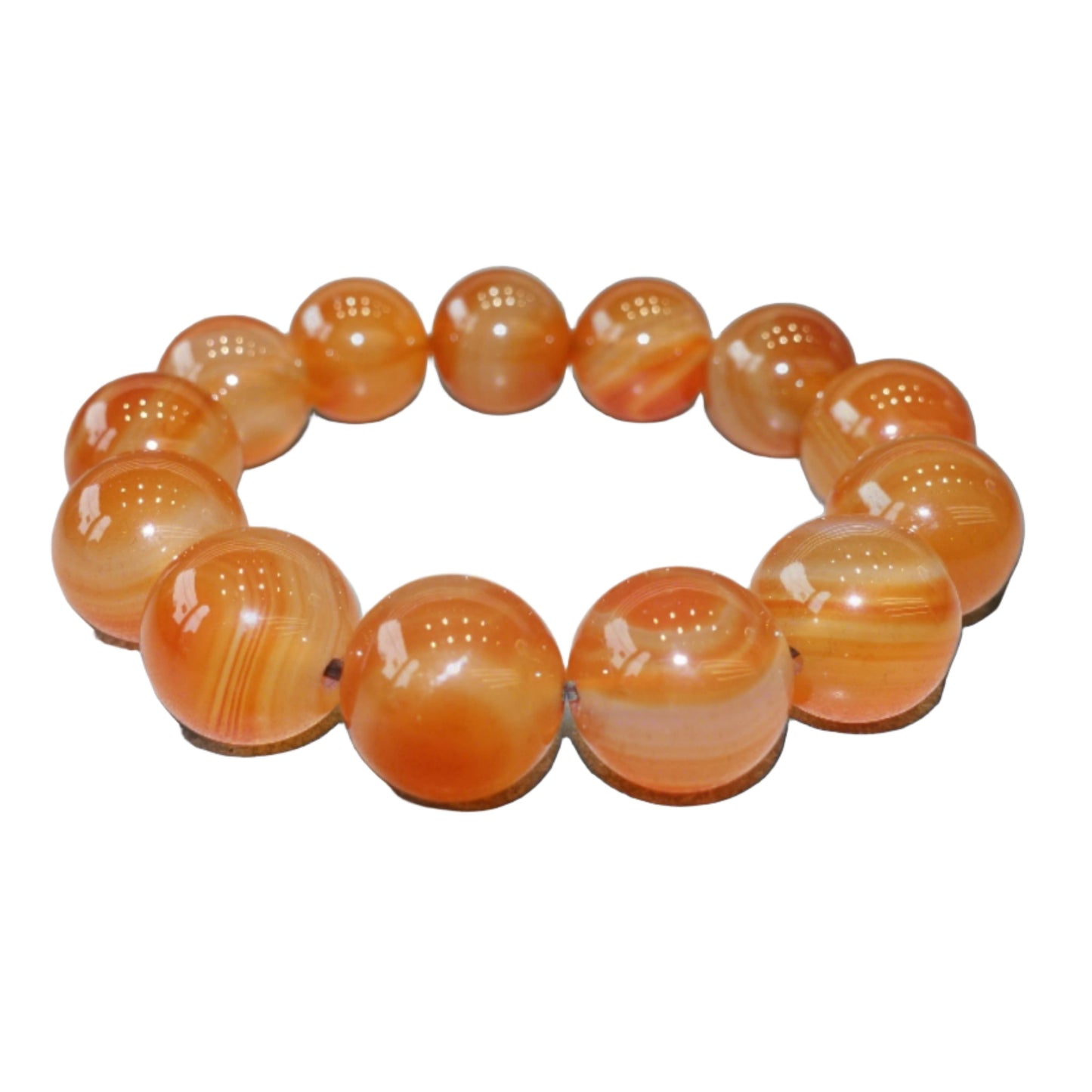 Carnelian Bracelet 16MM with genuine beads, known for boosting creativity and confidence, the perfect empowerment accessory.