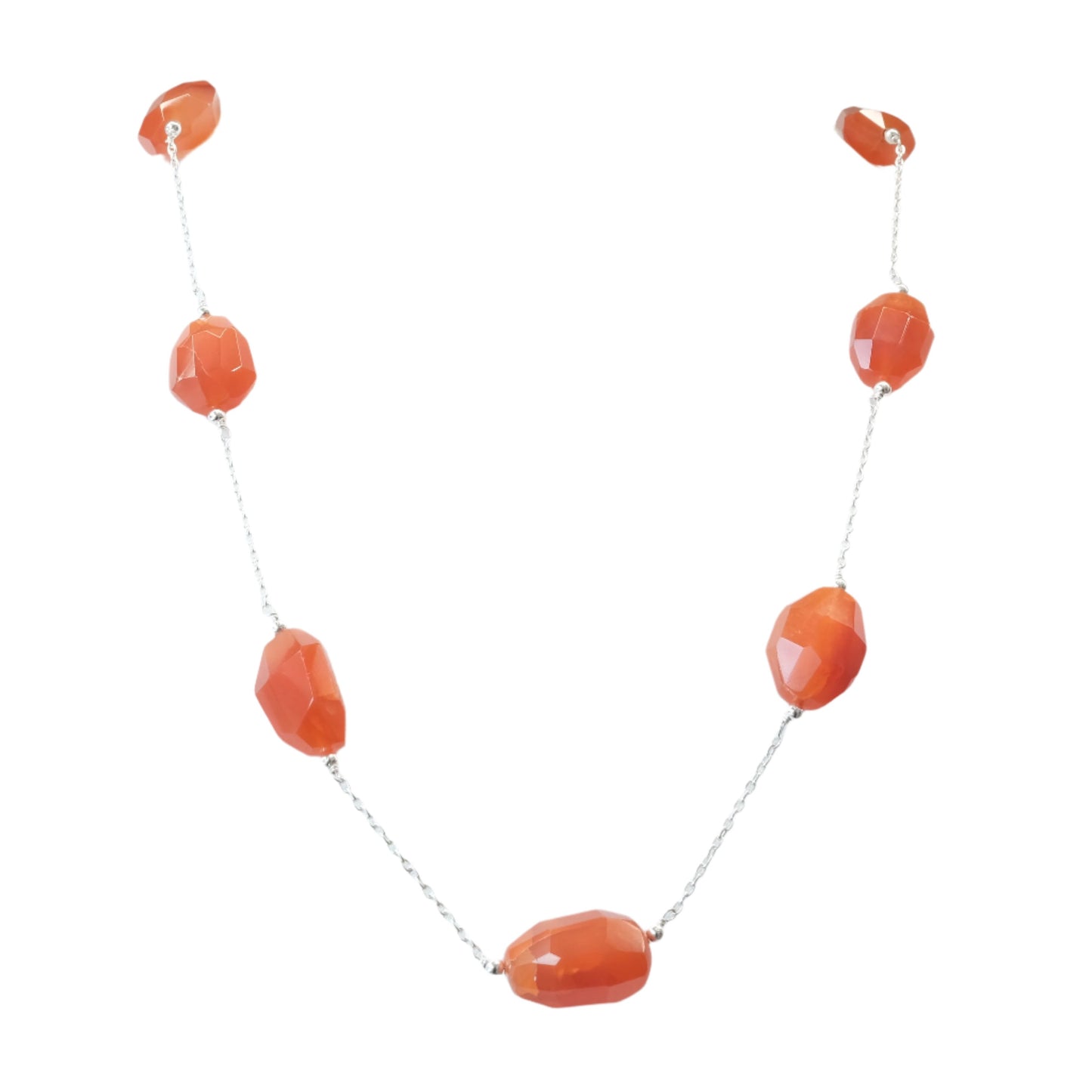 Carnelian Silver Sterling Silver Necklace