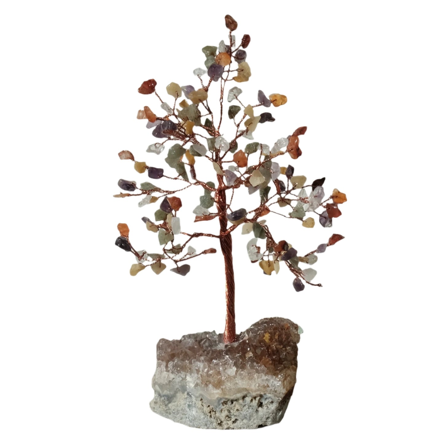 Gem Tree with Amethyst Geode Base 7.5-8" 160 Beads