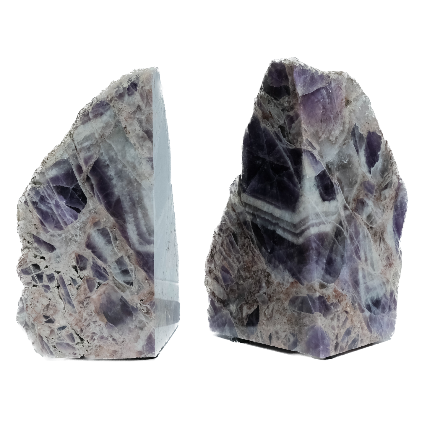 Chevron Amethyst Bookends - Spiritual Insight, Inner Calm & Deep Healing