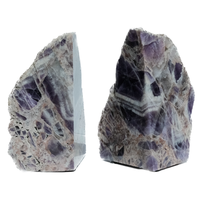 Chevron Amethyst Bookends - Spiritual Insight, Inner Calm & Deep Healing