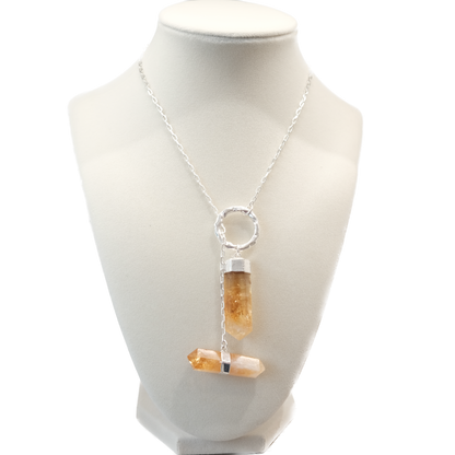 Citrine Double Point Necklace