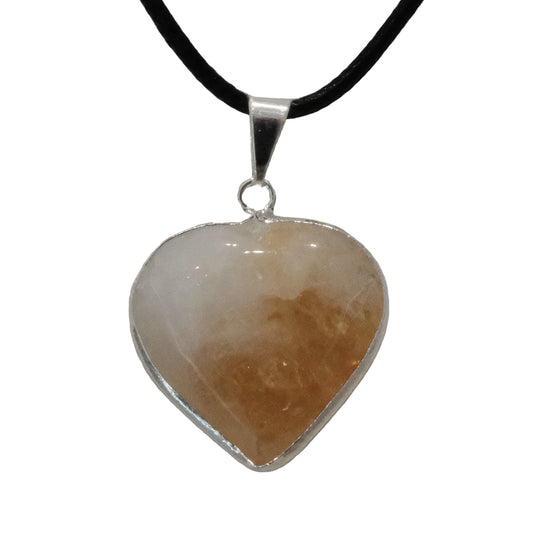 Citrine Heart Pendant Necklace - Success, Joy & Mental Clarity