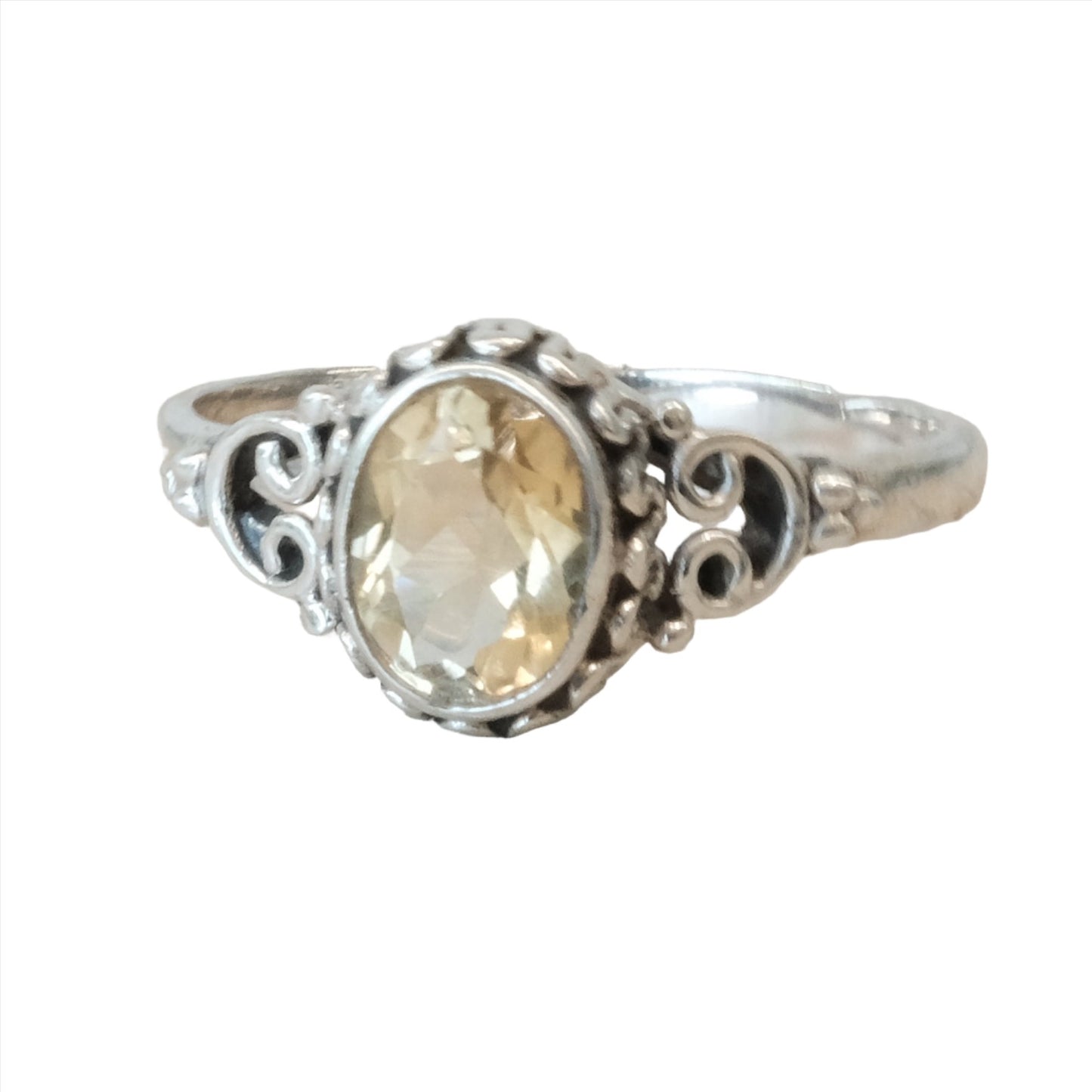 Citrine Sterling Silver Ring Size 9