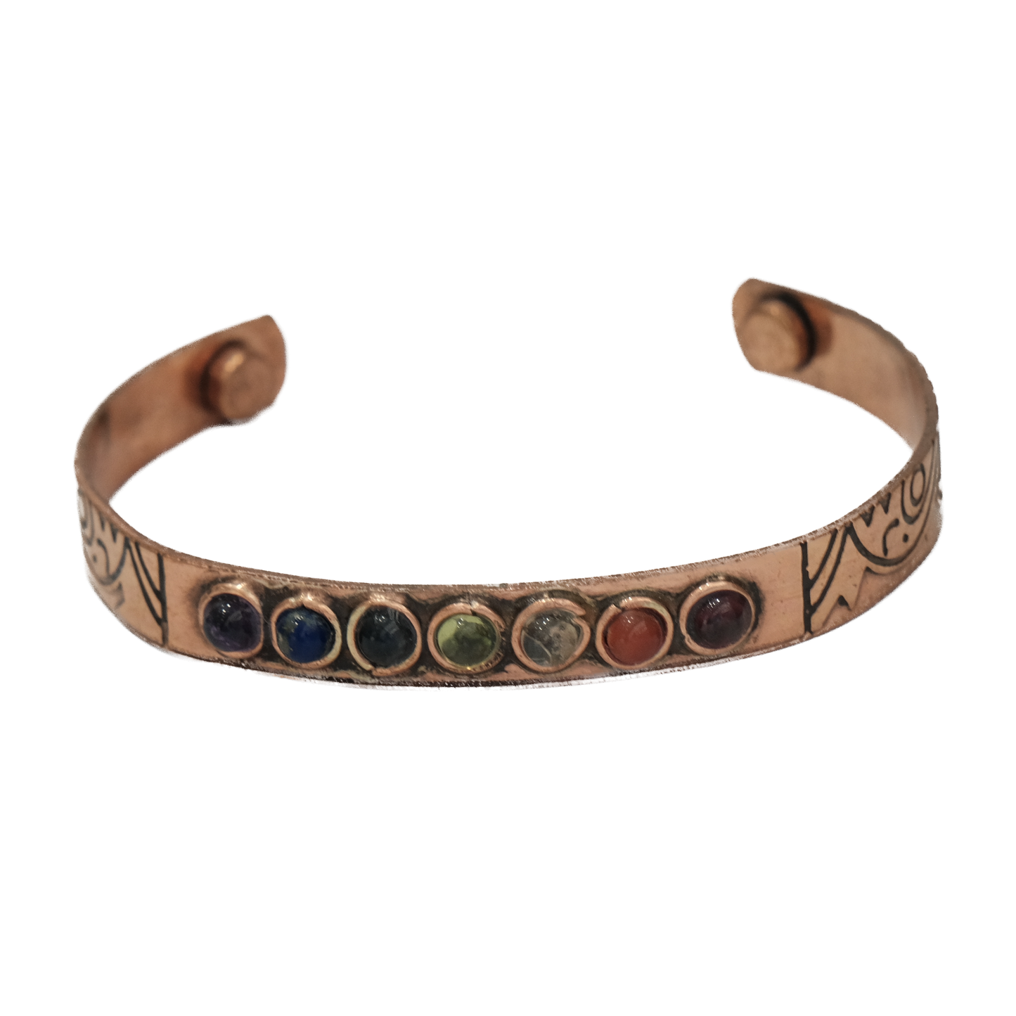 Copper Bracelet with Chakra Stones
