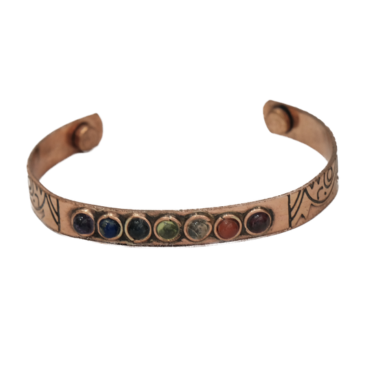 Copper Bracelet with Chakra Stones