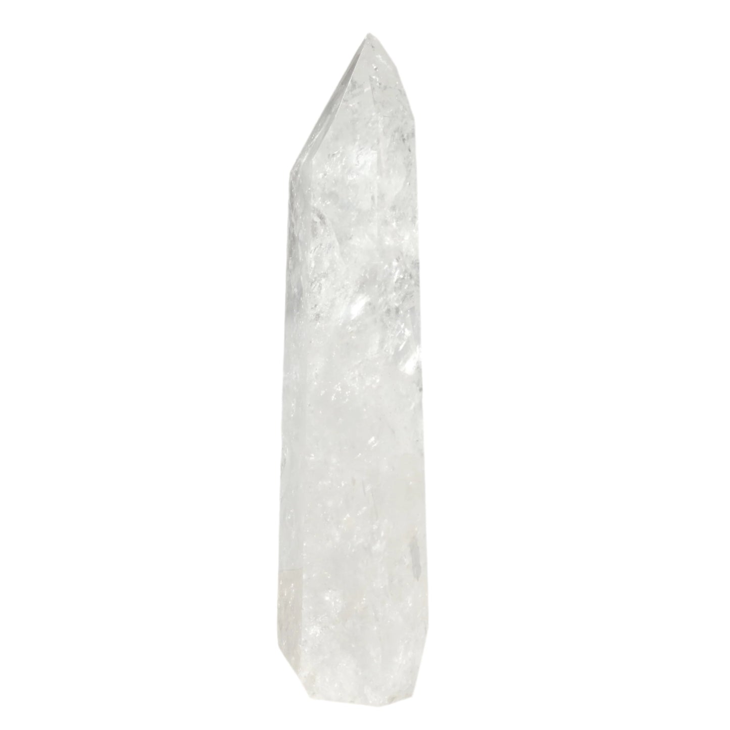 Clear Quartz Tower 441g crystal for energy amplification, balancing, and revitalizing emotional and spiritual well-being.