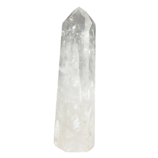 Clear Quartz Tower 724g, energy amplifier crystal for balance, concentration, memory, and immune system boost.