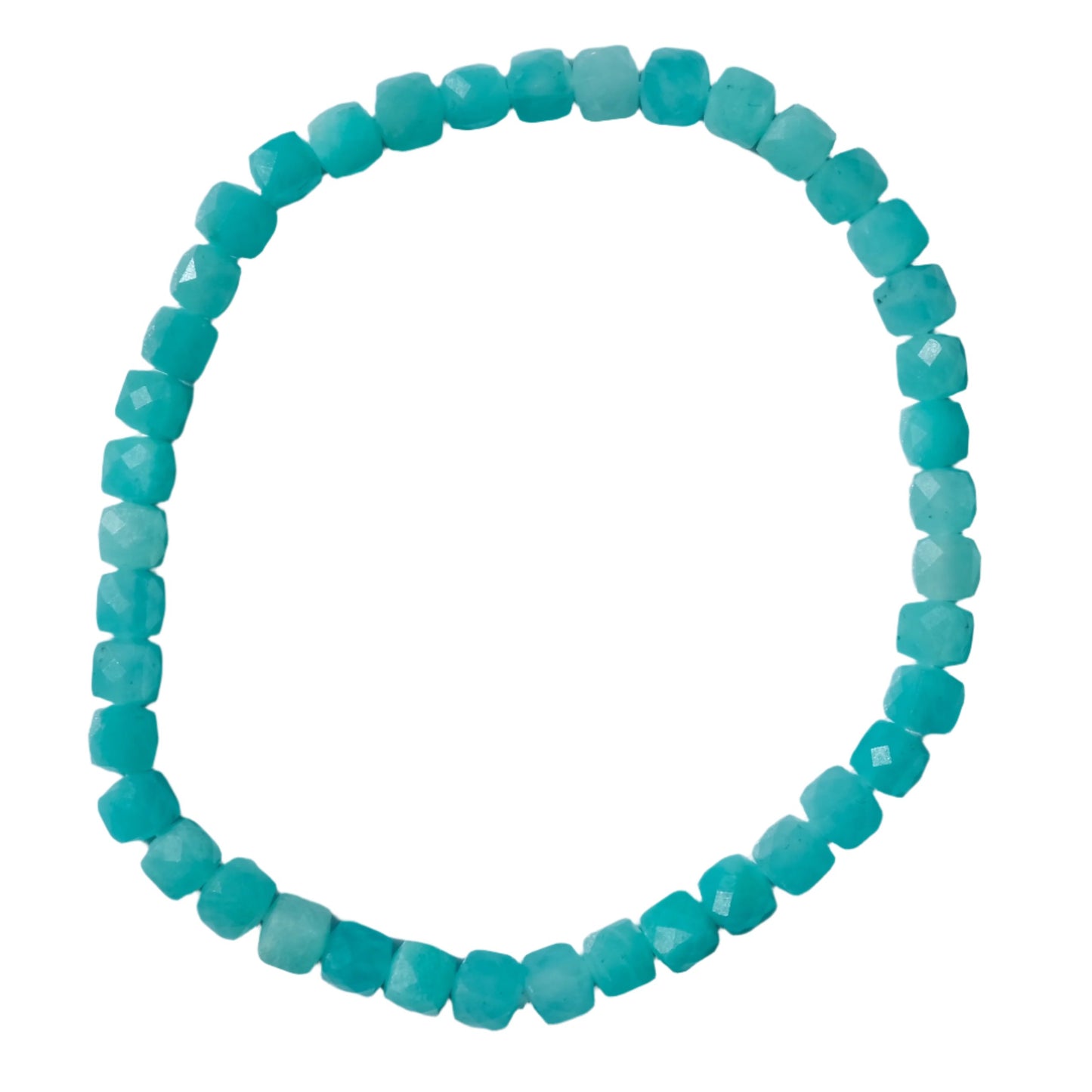 Amazonite cube bracelet for calming and balancing energy, featuring soothing green stones in a stylish design.