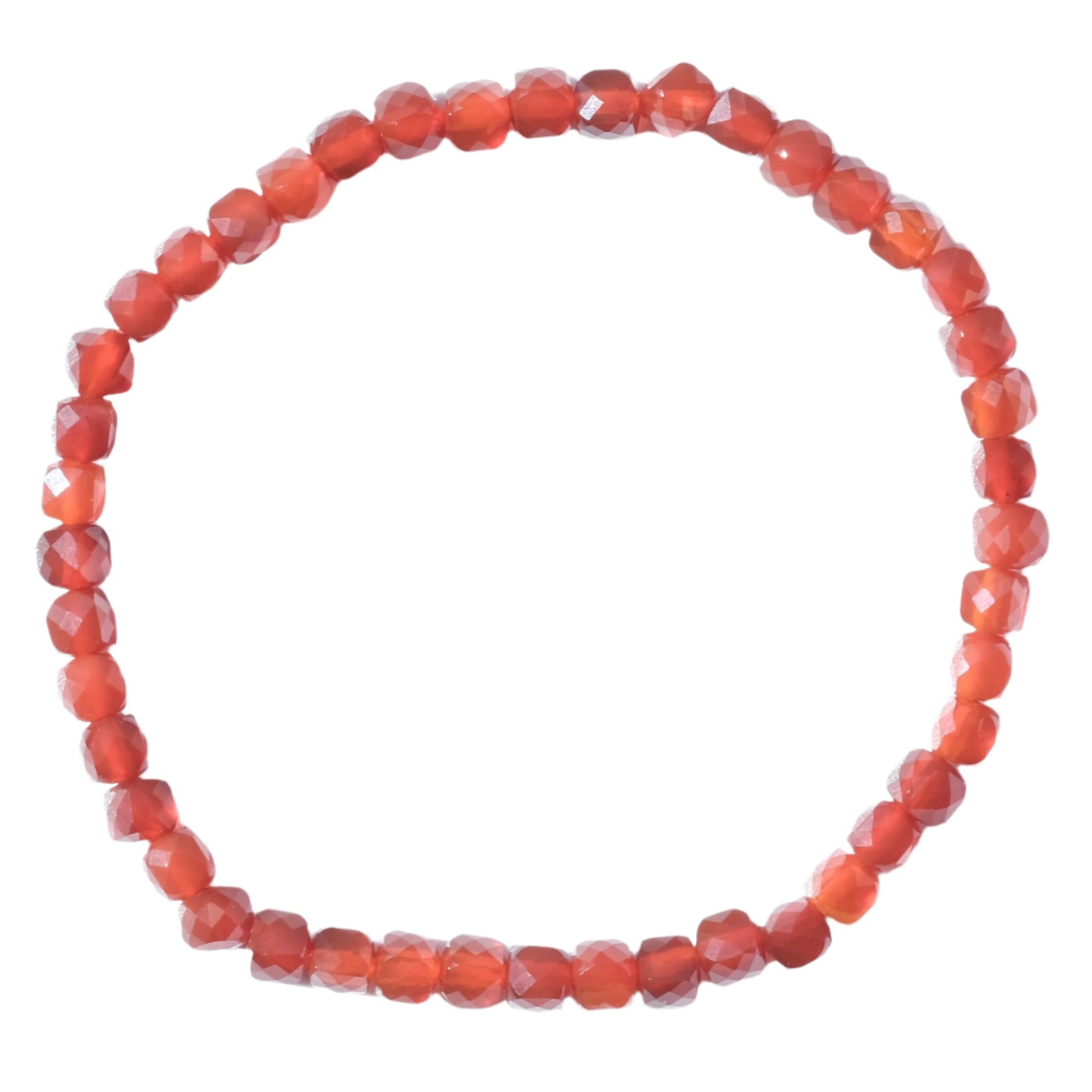 Carnelian cube bracelet featuring bold, genuine carnelian beads for creativity and confidence, known as the "Stone of Motivation."