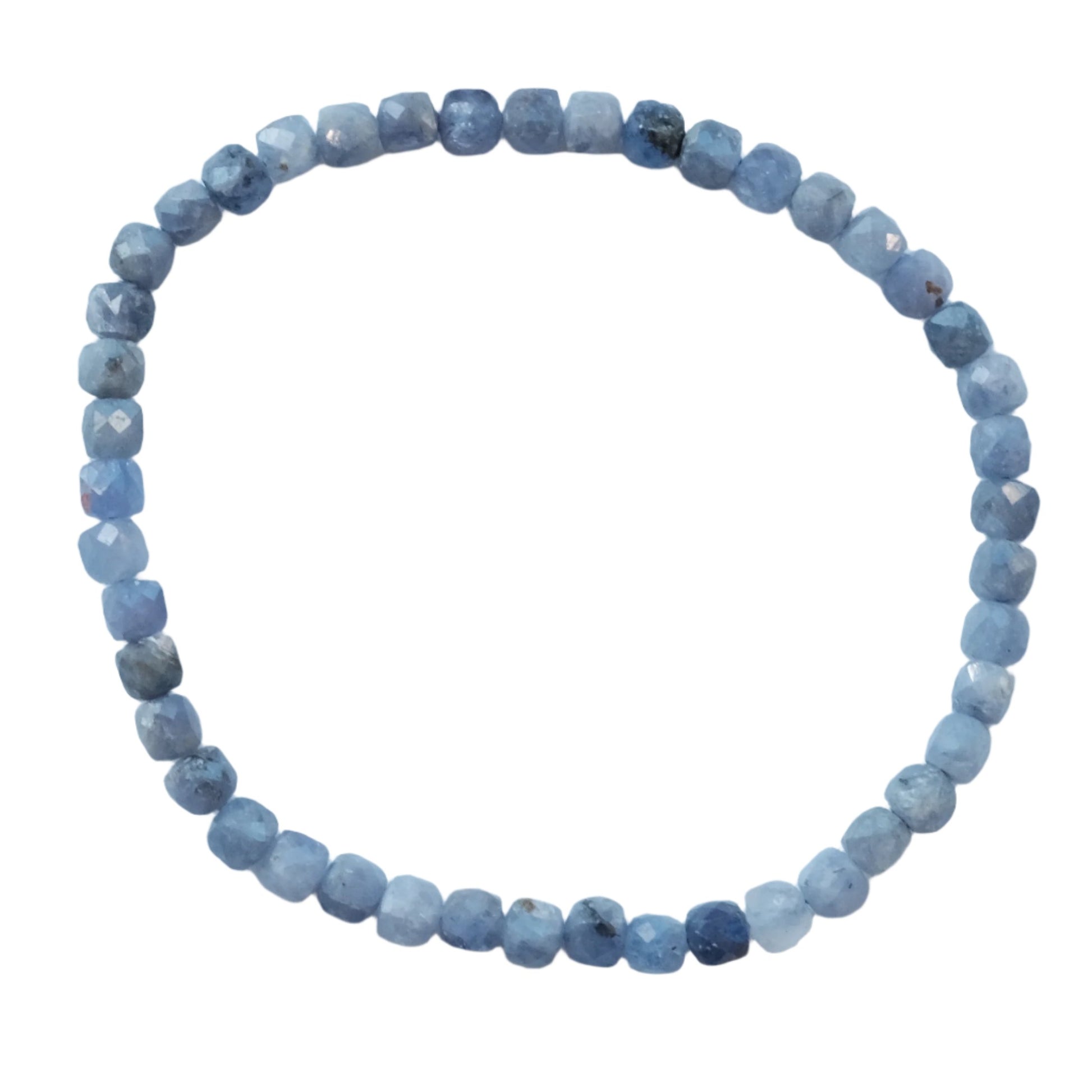 Elegant Tanzanite cube bracelet showcasing vibrant blue gemstones in a seamless circle design.