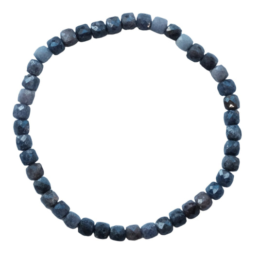 Blue Sapphire Cube Bracelet 4MM 