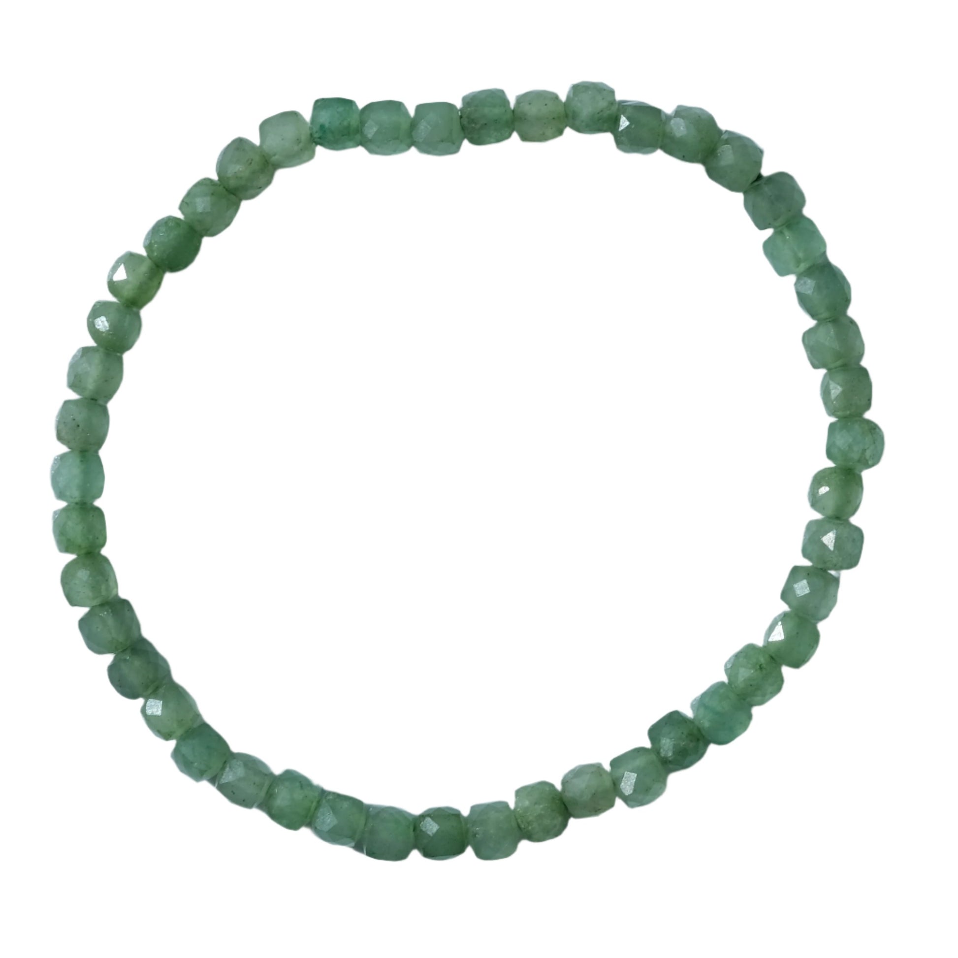 Jade cube bracelet with healing properties for balance and beauty, crafted from genuine green jade stones.