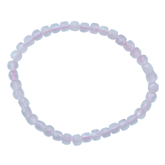 Rose Quartz Cube Bracelet for self-confidence and emotional healing.