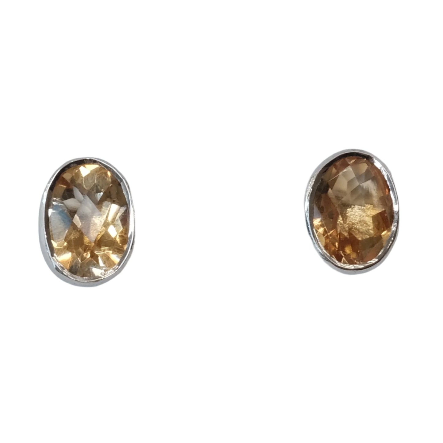 Citrine oval sterling silver earrings, enhance intuition, attract wealth, boost confidence, offer joy and prosperity.