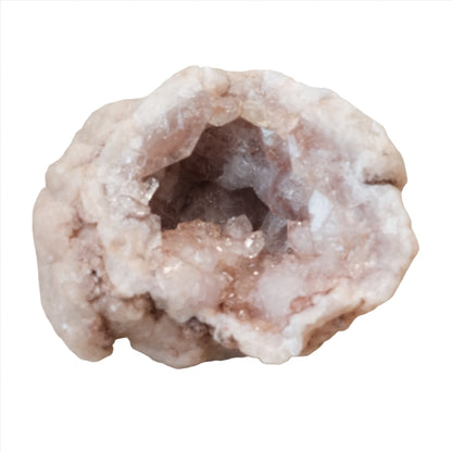 Pink Amethyst Mini Geode with calming energy and healing properties for meditation and yoga practices.