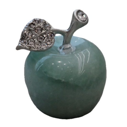 Green Aventurine Carved Apple 1" - Renewal, Balance & New Beginnings