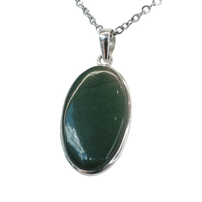 Jade Silver Pendant Necklace for spiritual well-being, enhancing love and luck.