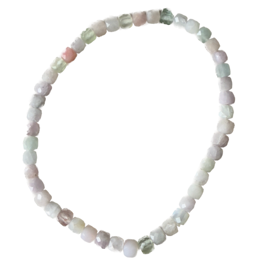 Kunzite Faceted Cube Bracelet - Stone of Love & Emotional Peace