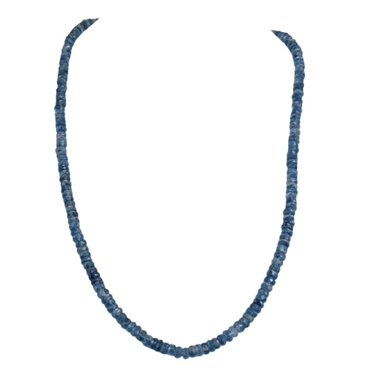 Blue Kyanite Bead Necklace for meditation, balancing energy, and enhancing tranquility and communication.