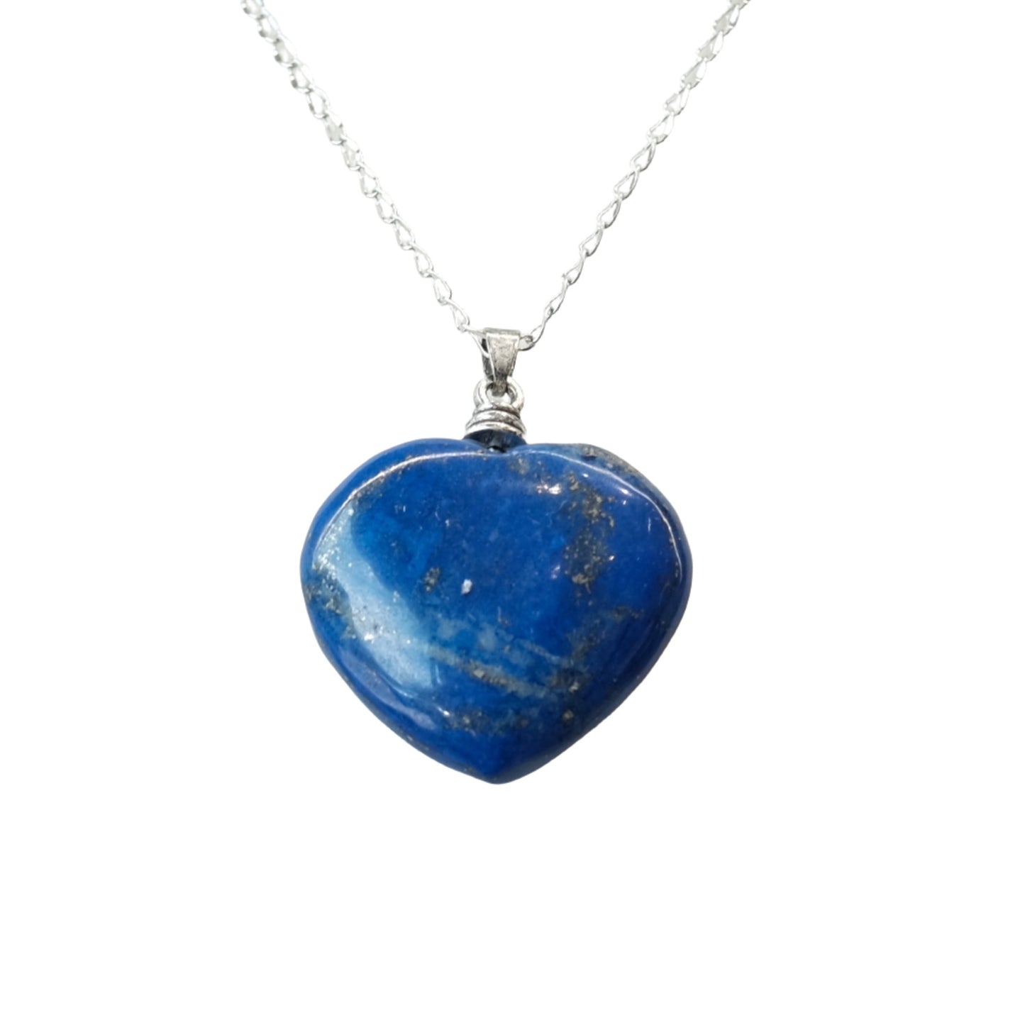 Lapis Lazuli Heart Pendant on a Chain Necklace