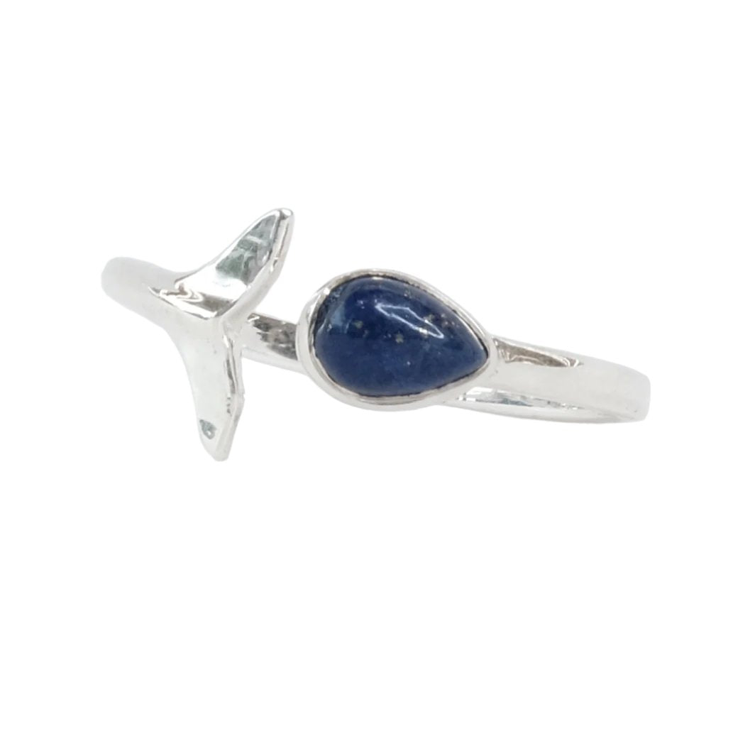 Lapis Lazuli Pear Shape Adjustable Sterling Silver Ring