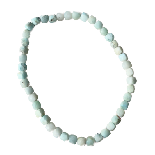 Larimar Faceted Faceted Cube Bracelet - Serenity, Truth & Feminine Balance