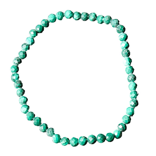 Malachite Faceted Bead Bracelet