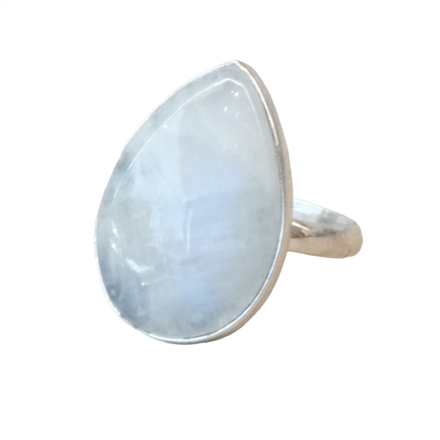 Moonstone Teardrop Sterling Silver Ring Size 8