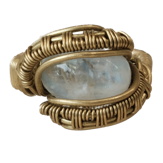 Moonstone Wire Wrap Ring Size 5.5