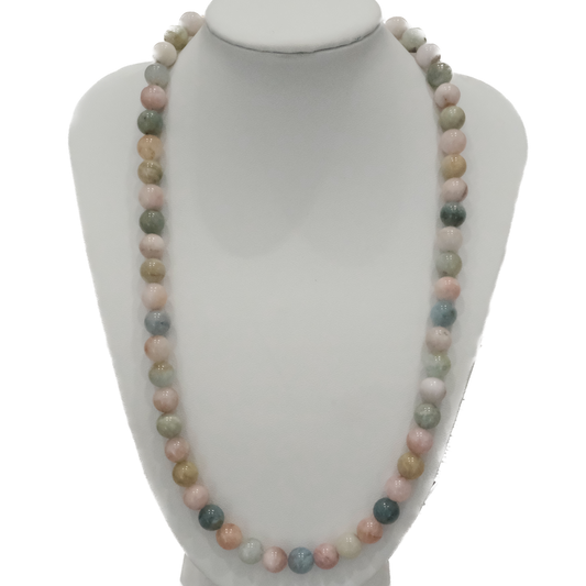Morganite Beaded Necklace - Love, Healing & Compassion