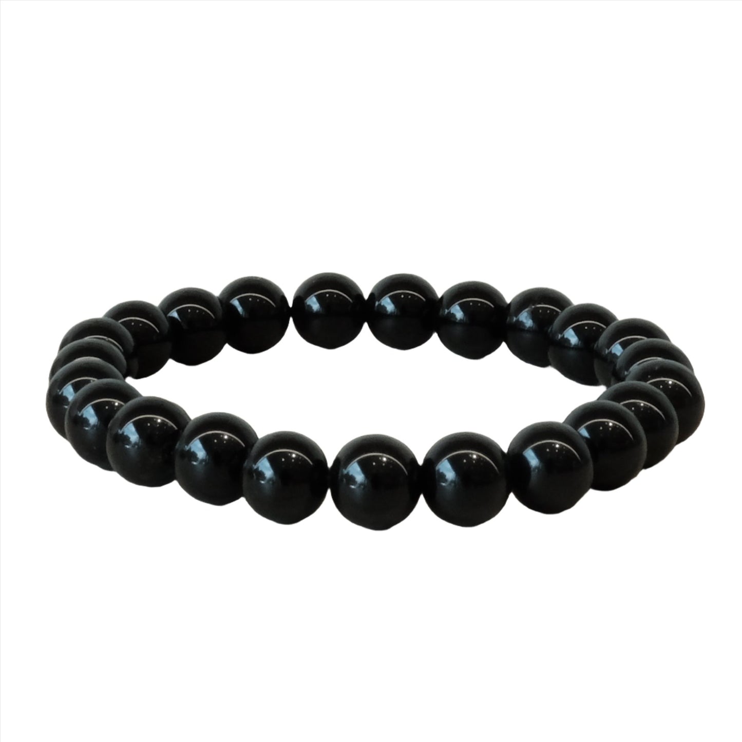 Black Obsidian Bracelet 8MM gemstone jewelry for clarity and protection against negativity.