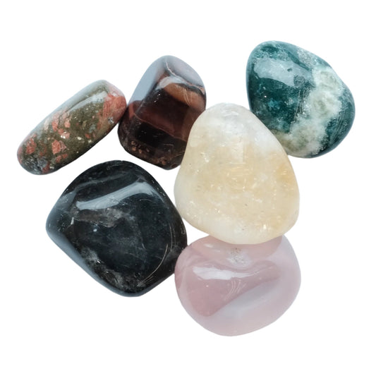 Energetically cleansed gemstones from the Pleasure of Life Kit for daily rejuvenation and enjoyment of life.