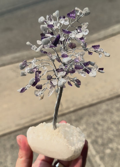 Gem Tree with Apophyllite Geode Base 7.5-8" 160 Beads