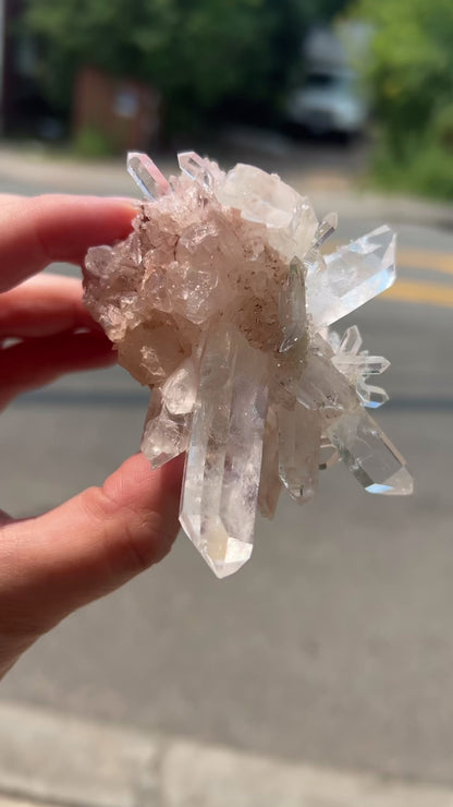 Pink Lemurian Quartz Cluster 189g