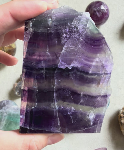 Fluorite Half Polished Slab 215g - Clarity, Balance & Spiritual Insight
