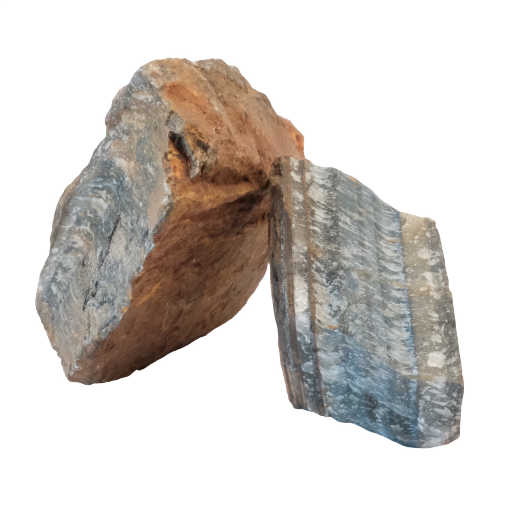 Blue Tiger Eye Raw Crystal for Spiritual Healing and Clarity, 2-3oz, Enhances Focus and Optimism with Grounding Energy.