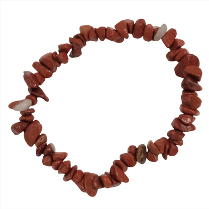 Red Jasper Chip Bracelet for grounding energy and protection against pollution.