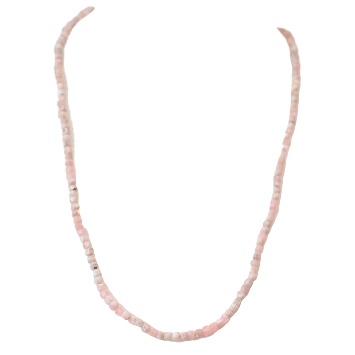 Rhodochrosite 2mm Faceted Stone Necklace - Deep Heart Healing & Emotional Breath