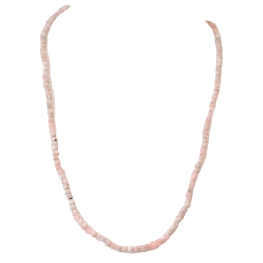 Rhodochrosite 2mm Faceted Stone Necklace - Deep Heart Healing & Emotional Breath