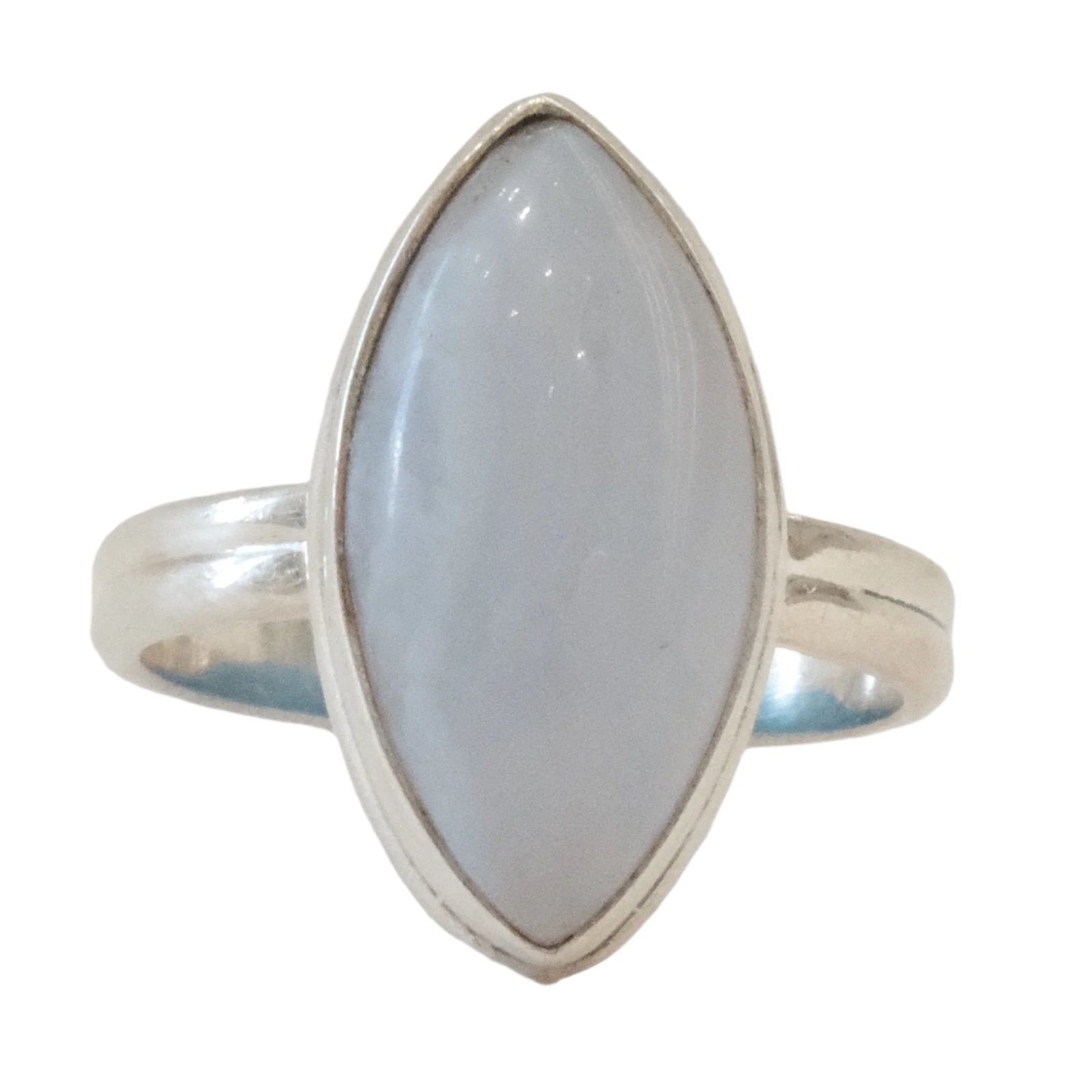 Blue Lace Agate Sterling Silver Ring Size 9 