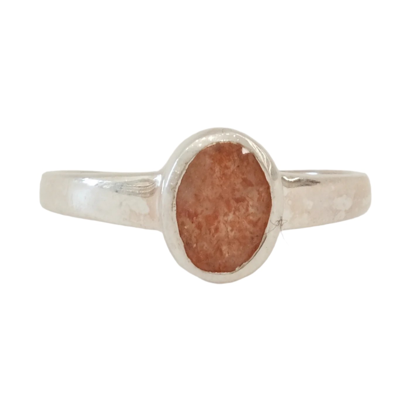 Sunstone Faceted Sterling Silver Ring Size 7