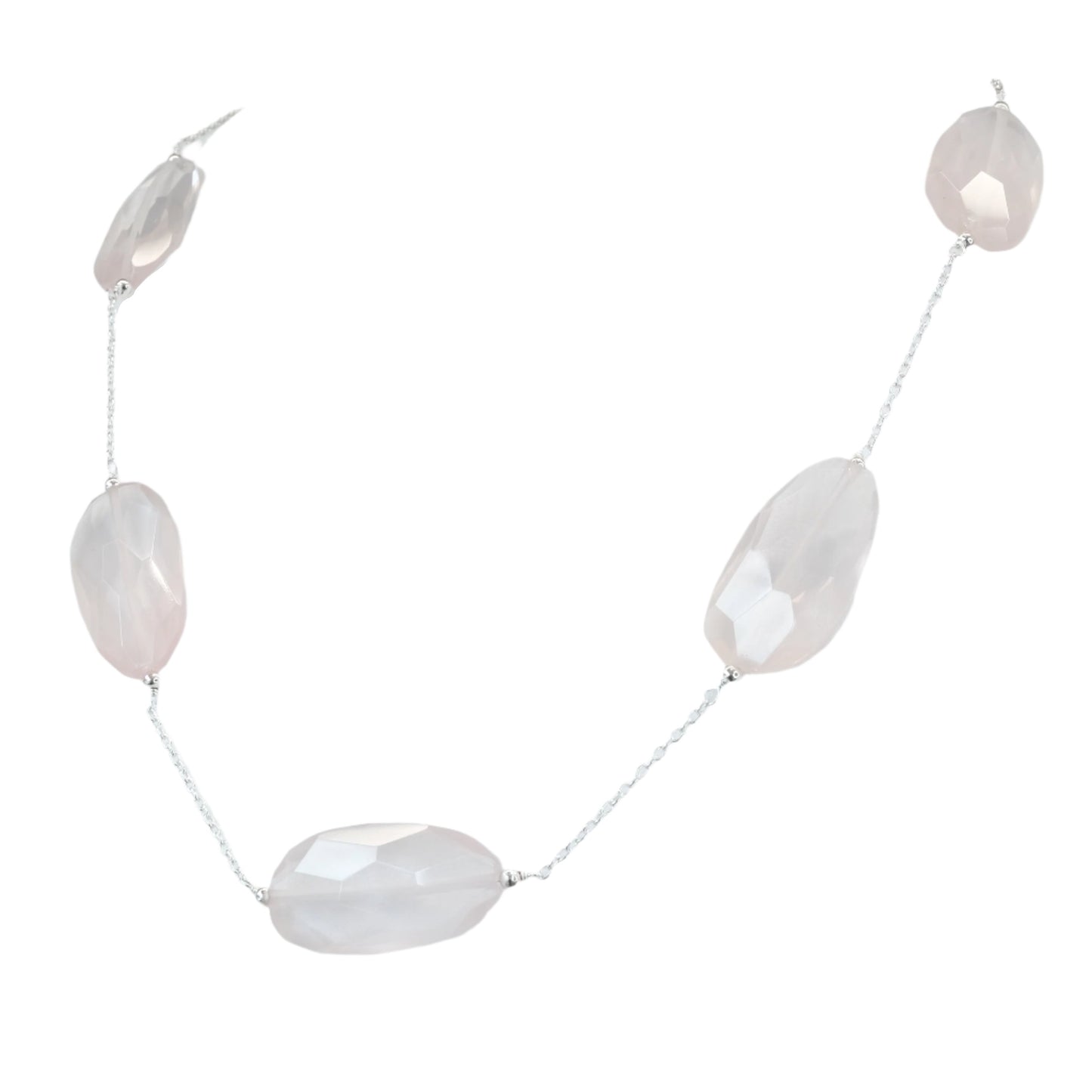 Rose Quartz Sterling Silver Necklace