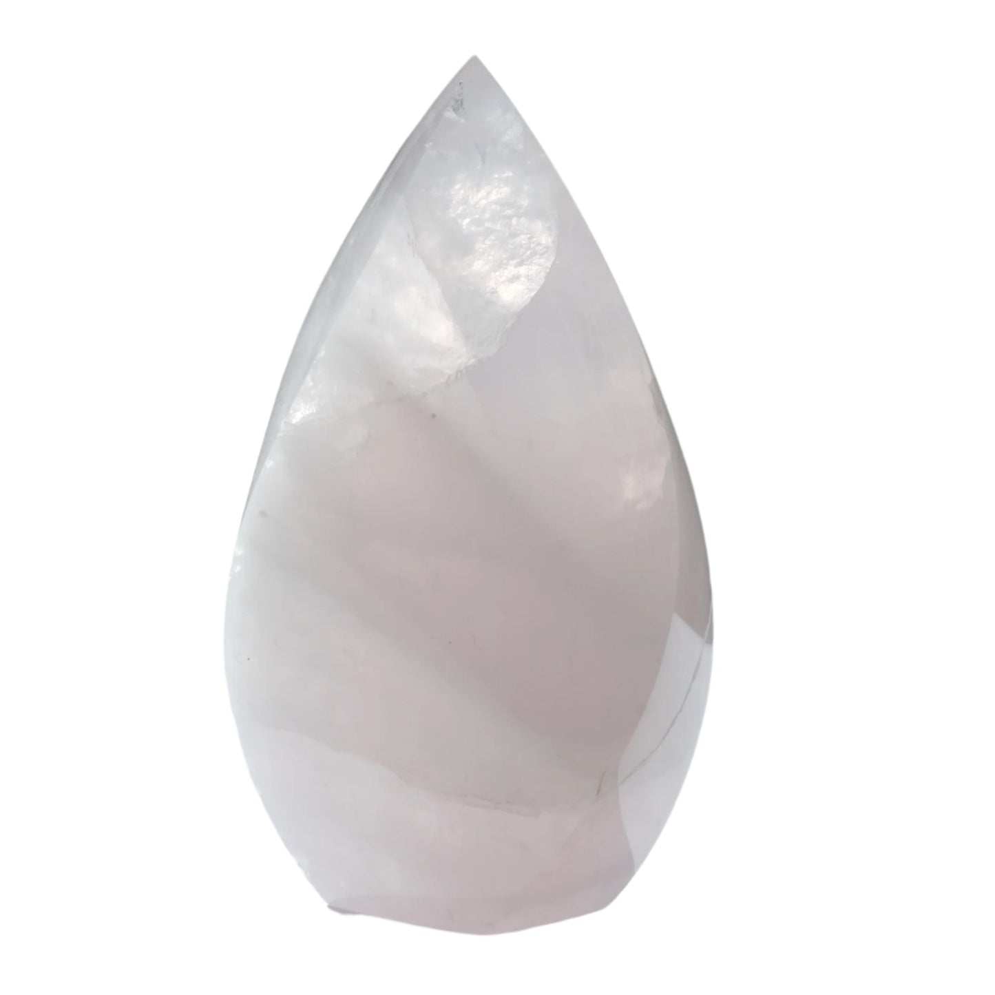 Small rose quartz flame crystal for self confidence and heart healing