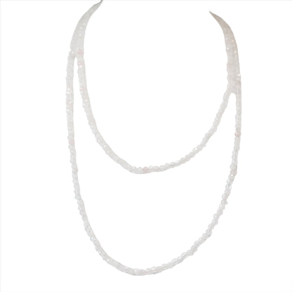 Rose Quartz Faceted 31" Necklace Multi Wrap Bracelet