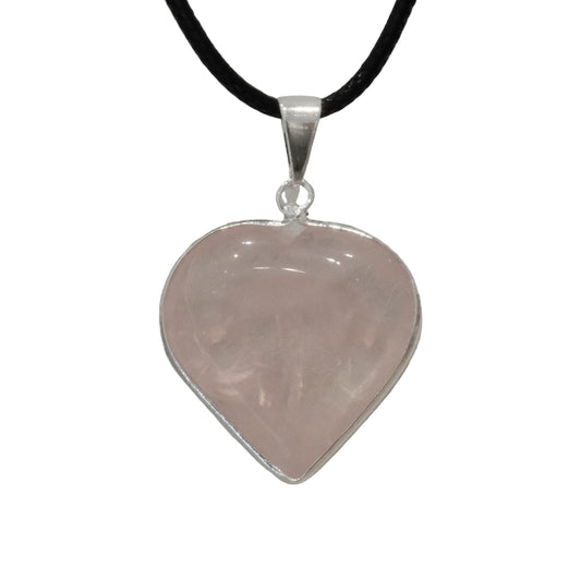 Rose Quartz Heart Pendant Necklace