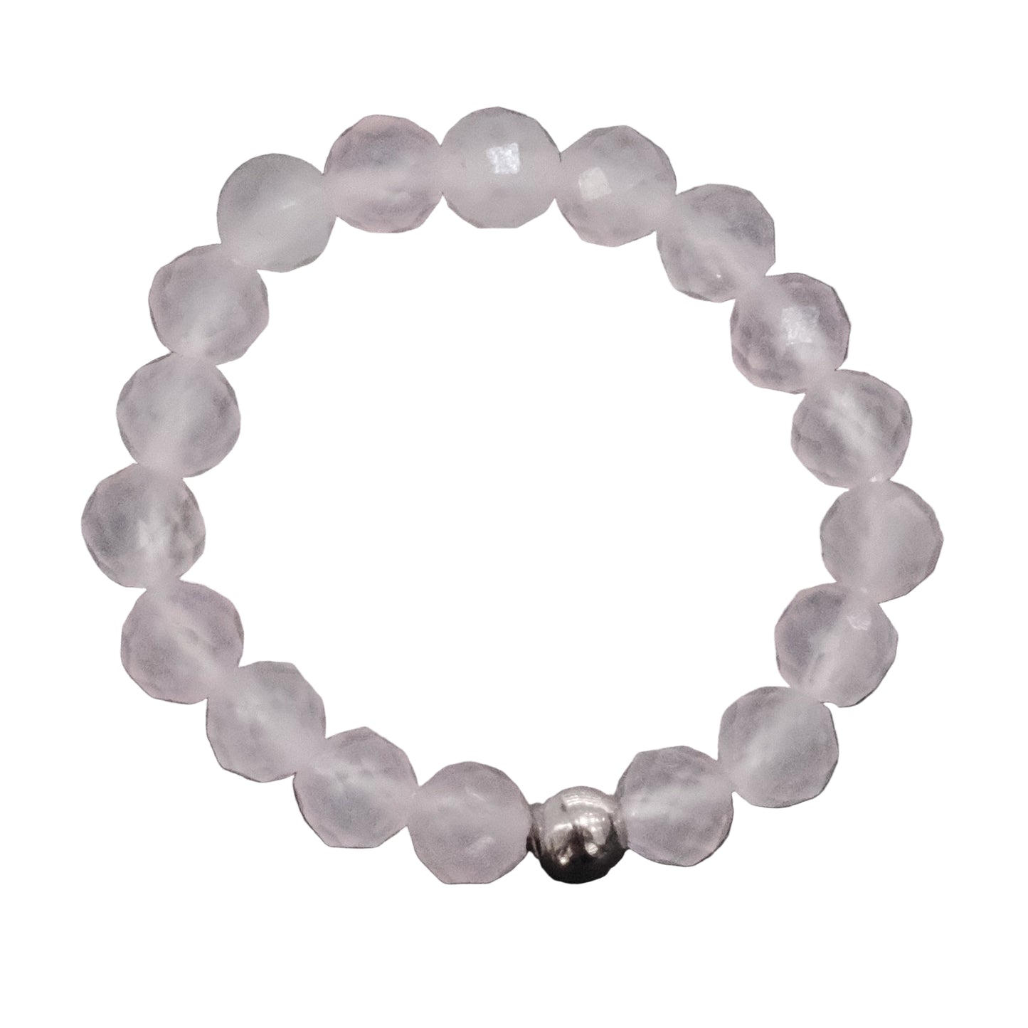 Rose Quartz Faceted Stone Bead Ring - Love, Healing & Inner Peace