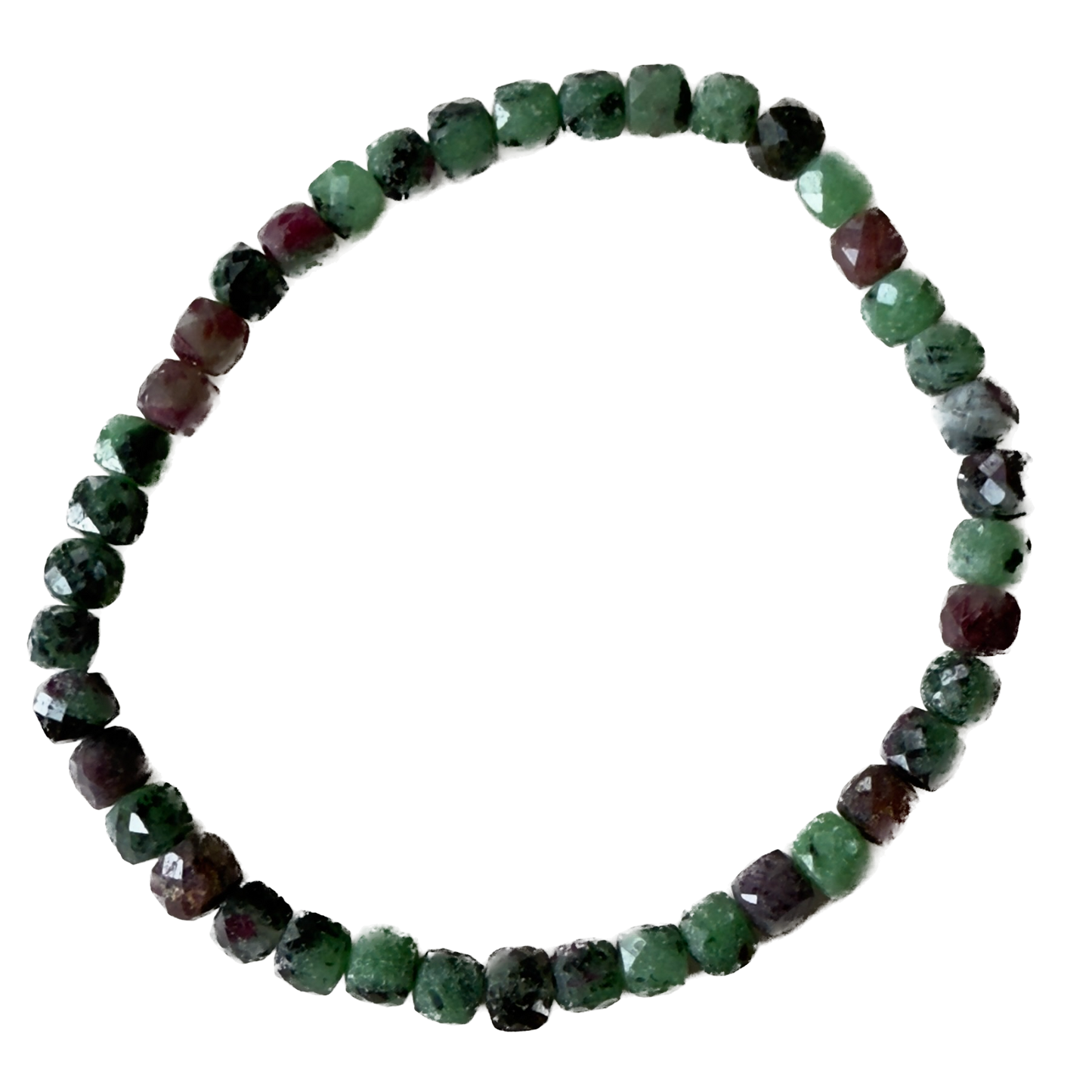 Ruby Zoisite Faceted Cube Bracelet - Joy, Creativity & Healing