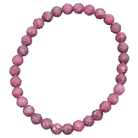 Ruby Faceted Bracelet 6MM - Vitality, Courage & Inner Fire